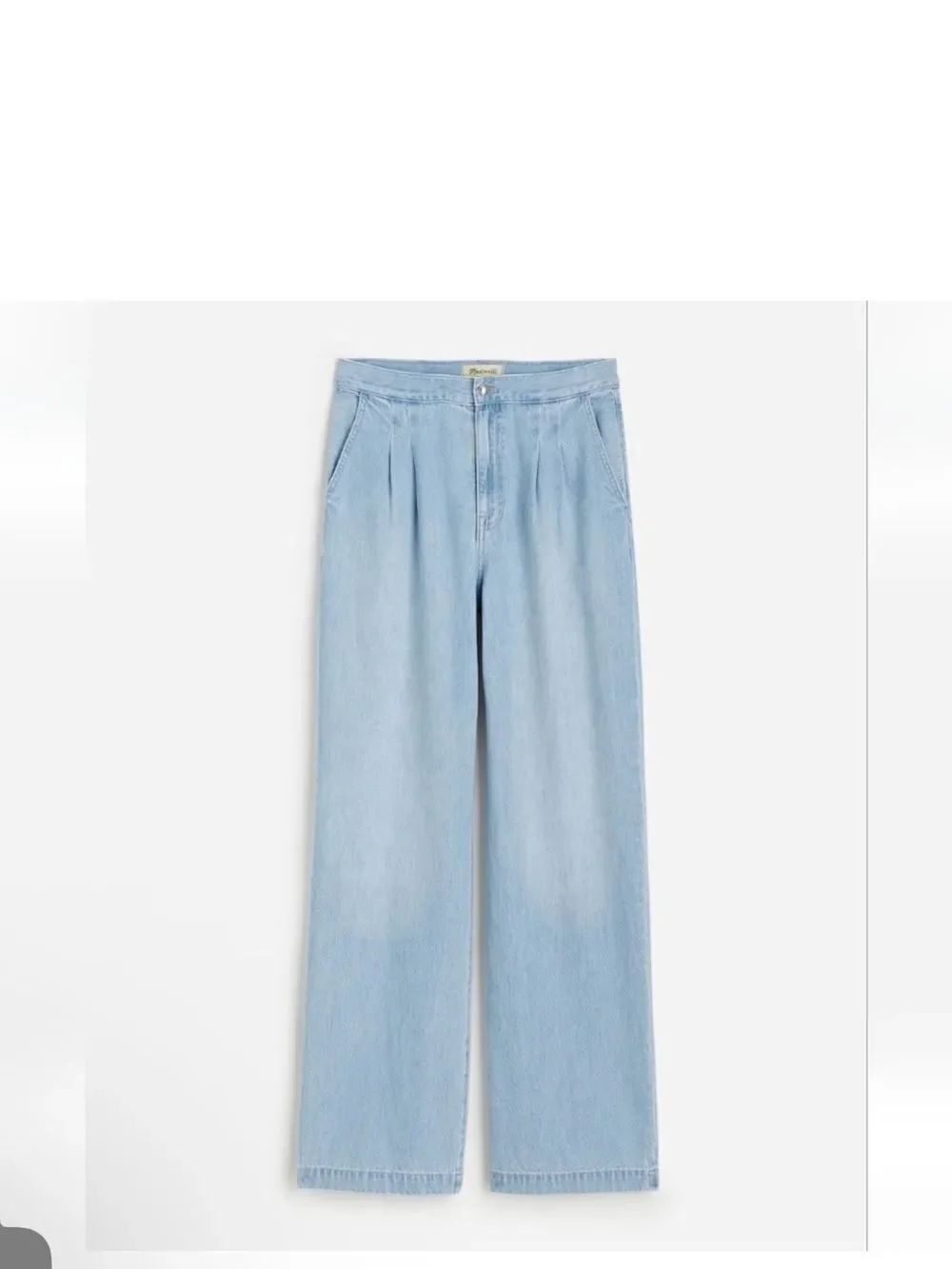 Madewell Light Blue Pleated Wide-Leg Jeans Size 25